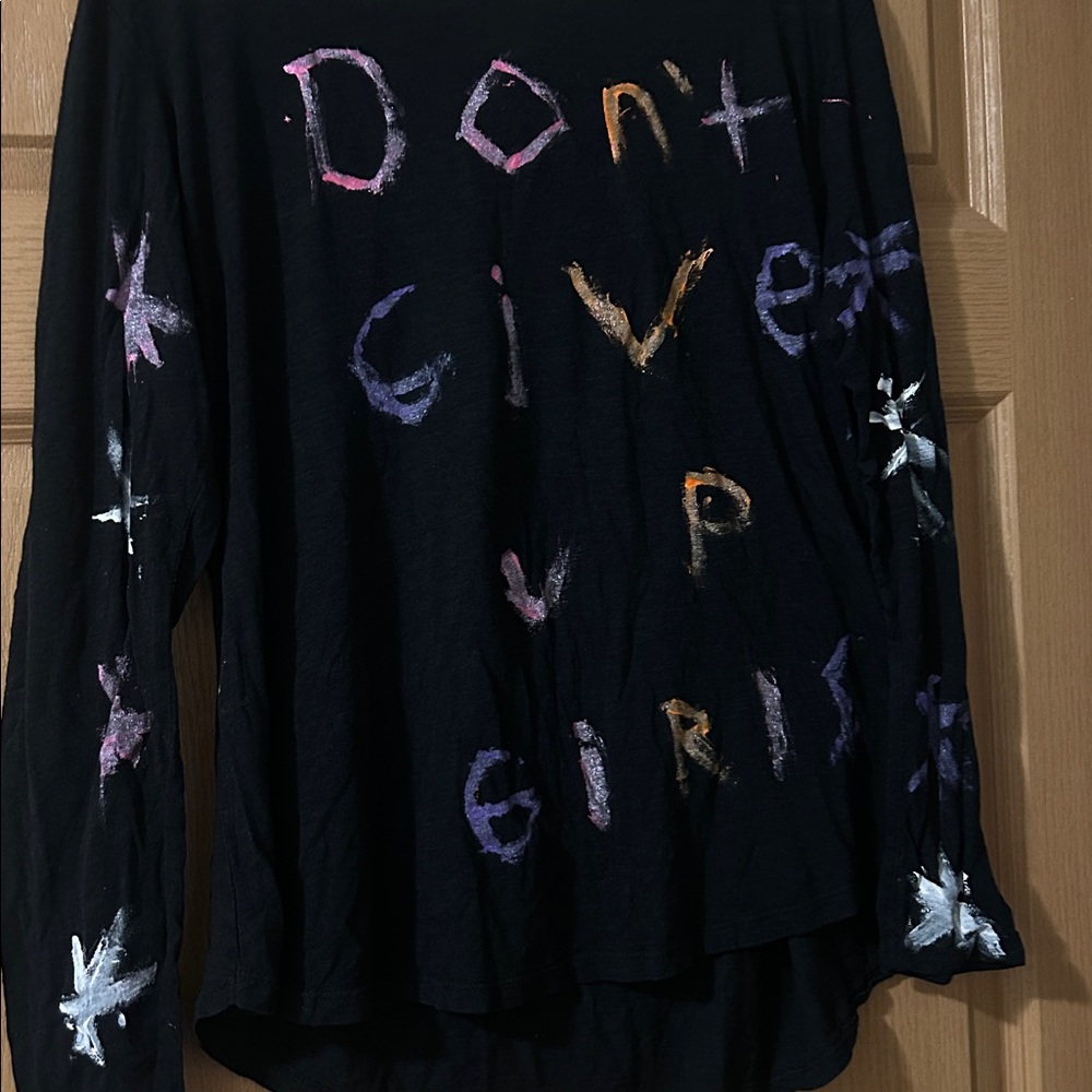 H&M Black Tee with Colorful Motivational Text